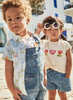 1645 Baby & Toddler Soft Denim Short Overalls - Medium Wash