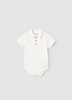 1744 Baby & Toddler Eco-Sustainable Collared Textured Henley Polo - Cream