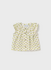 1105 Baby & Toddler Ruffled Sleeveless Button Front Shirt - Pistachio Flower