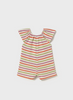 1837 Baby & Toddler Striped Flutter Sleeve Short Romper - Carrot