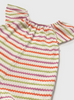 1837 Baby & Toddler Striped Flutter Sleeve Short Romper - Carrot