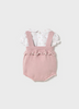 1661 Infant Girls Classic Cotton Spanish Blouse and Knit Romper Set - Sakura Pink