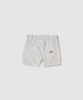 1208 Infant Boy Cotton Linen Shorts - Natural Stripes