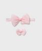 9888 Mayoral Baby/Toddler Girls Organza Headband & Nonslip Hair Clip Set, 2PC - Soft Pink
