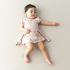 Kyte Bamboo Capsleeve Flutter Twirl Bodysuit Dress - Blush Bunny Rabbit