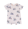 Angel Dear Muslin Short Sleeve Henley Shortall Romper - UNISEX Bikes