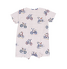 Angel Dear Muslin Short Sleeve Henley Shortall Romper - UNISEX Bikes
