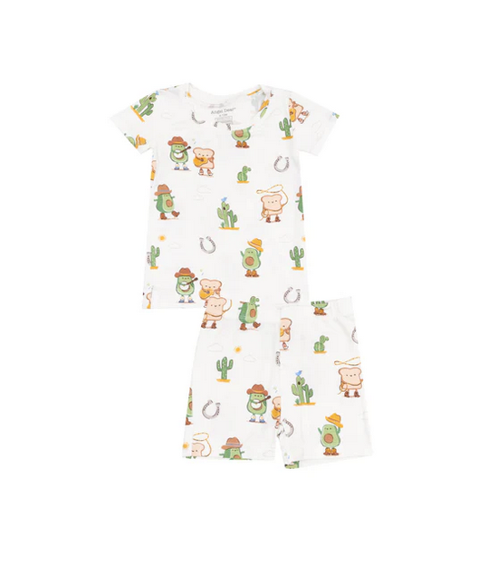 Angel Dear Bamboo S/S Short PJ Lounge Set - UNISEX Western Avocado Toast