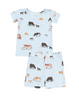 Angel Dear Bamboo S/S Short PJ Lounge Set - Cow Families Blue