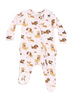 Angel Dear Bamboo 2 Way Zippered RUFFLED Footie - Best Friend Dogs Pink