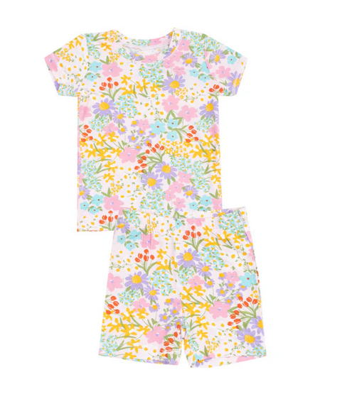 Angel Dear Bamboo S/S PJ Short Lounge Set - Amelia Bright Floral