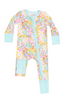 Angel Dear Bamboo L/S 2 Way Zipper Convertible Romper - Amelia Bright Floral