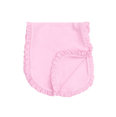 Angel Dear Bamboo Ruffled Burp Cloth - Nosegay Pink
