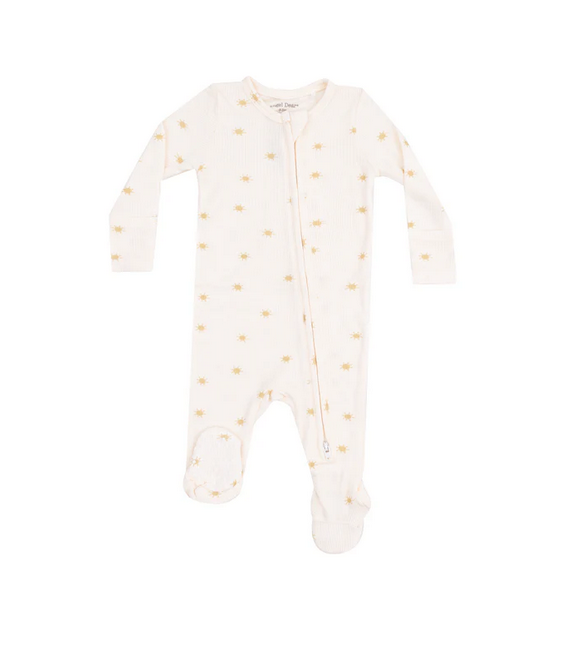 Angel Dear Bamboo 2 Way Zippered Footie - UNSEX Neutral Simple Suns