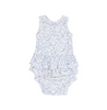 Angel Dear Bamboo Ruffled Tank Onepiece Bubble - Blue Calico Floral