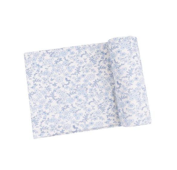 Angel Dear Bamboo Swaddle Blanket - Blue Calico Floral