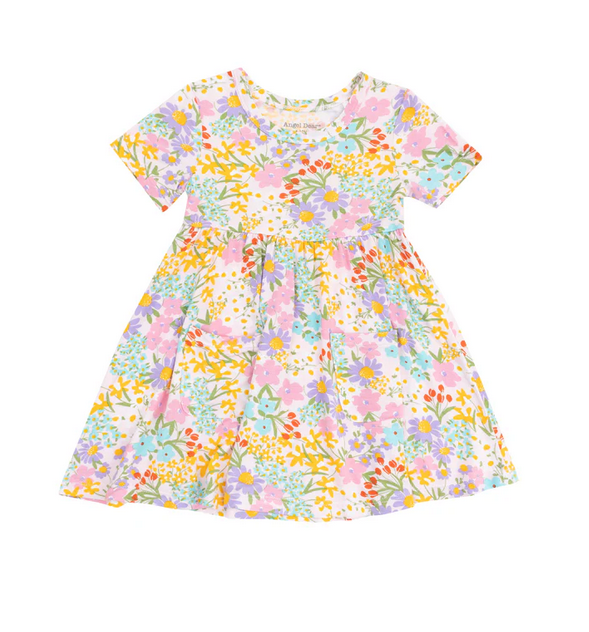 Angel Dear Bamboo S/S Twirl Dress - Amelia Bright Floral