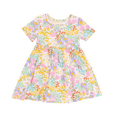 Angel Dear Bamboo S/S Twirl Dress - Amelia Bright Floral