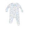 Angel Dear Bamboo Peter Pan 2 Way Zippered Footie - Baby Veronica Blue Floral