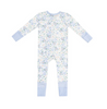 Angel Dear Bamboo L/S 2 Way Zipper Convertible Romper - Baby Veronica Blue Floral