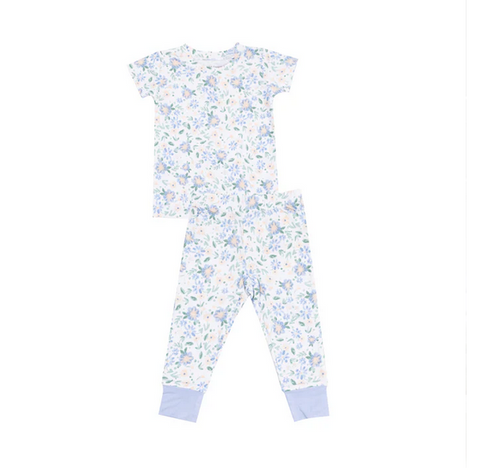 Angel Dear Bamboo S/S PJ Lounge Set - Baby Veronica Blue Floral