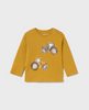 2069 Toddler Boy L/S Lift-the-Flap Interactive Play T-Shirt - Mustard Farm Tractor