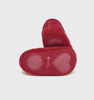 Dressy Quilted Velvet Non-Skid Mary Jane - Cherry Red - Bottom View