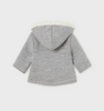 Soft Shearling Lined Hooded Car Coat UNISEX - Grey - Back