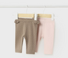 Sustainable Cotton 2 Pr Legging Set - Mole/Pink