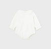L/S Ruffled Collar Bodysuit - Natural White - Front