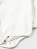 L/S Ruffled Collar Bodysuit - Natural White - Close-up Buttons