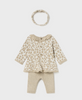 3PC Knit Set, Cheetah-print/Hazelnut - Back