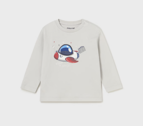 2014 Mayoral Toddler Boys Flip Flap L/S T-Shirt - Bear Astronaut