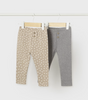 Eco Cotton 2 Pc Legging Set, Hazelnut/Grey