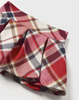 Plaid Skirt & Beret Bear Shirt Set - Red - Close-up Skirt