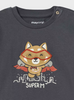Flip Flap L/S TShirt - Charcoal Super Fox - Close-up Fox