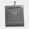 Secret Box Sterling Silver Dipped CZ Horseshoe Pendant Necklace in a black gift box