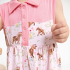 Angel Dear Bamboo Collared Sleeveless Cowgirl Bodysuit Dress - Watercolor Ponies