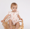 Angel Dear Bamboo Bamboo Ruffled Bubble Romper Sunsuit - Ballet Slippers Pink