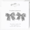 Pave Bow Stud Earrings: Gold Clear Crystallized