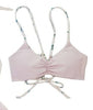 Tween/Teen Reversible Eco-friendly Sustainable Swim Bralette - Isla Corsica Natural Floral/Lt Lavender