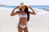 Tween/Teen Reversible Eco-friendly Sustainable Swim Bralette - Isla Corsica Natural Floral/Lt Lavender