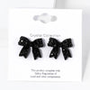 Pave Bow Stud Earrings: Jet Black Crystallized