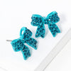 Pave Bow Stud Earrings: Jet Black Crystallized