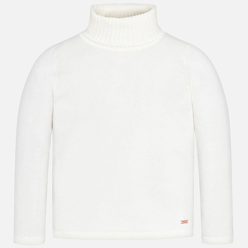 mayoral 313 soft white/ivory basic knit turtleneck