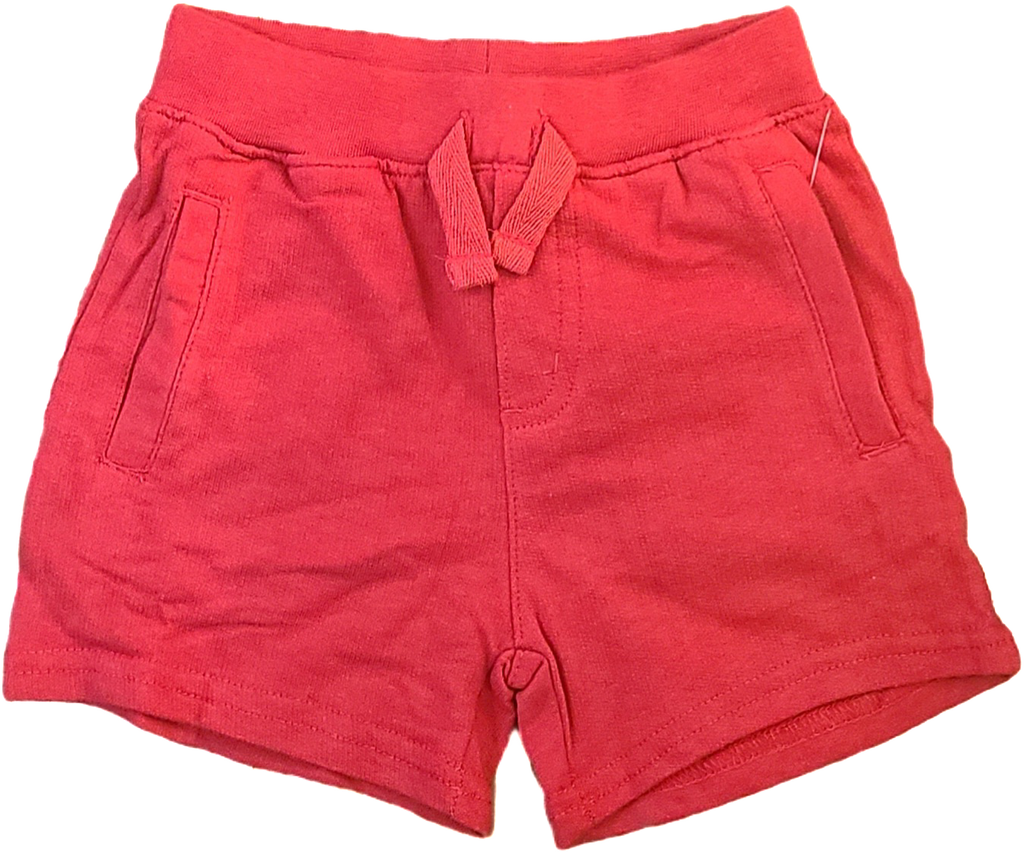 UNISEX Toddler and Mini French Terry Play Shorts w/Pockets, Red Berry