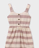 6957 Mayoral Tween/Teen Girls Striped Pique Dress, Peek-a-Boo Back - Terracota