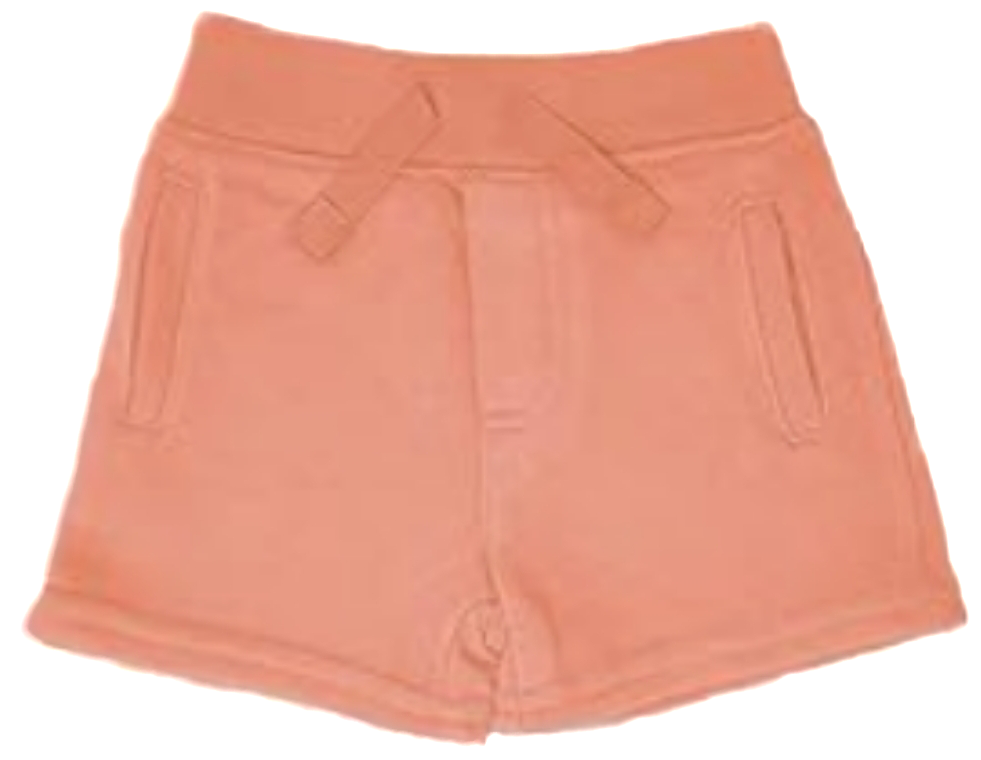 UNISEX Toddler and Mini French Terry Play Shorts w/Pockets, Cantaloupe
