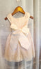 Embroidered Special Occasion Overlay Dress w/Flower Sash - Peach