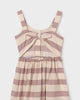 6957 Mayoral Tween/Teen Girls Striped Pique Dress, Peek-a-Boo Back - Terracota